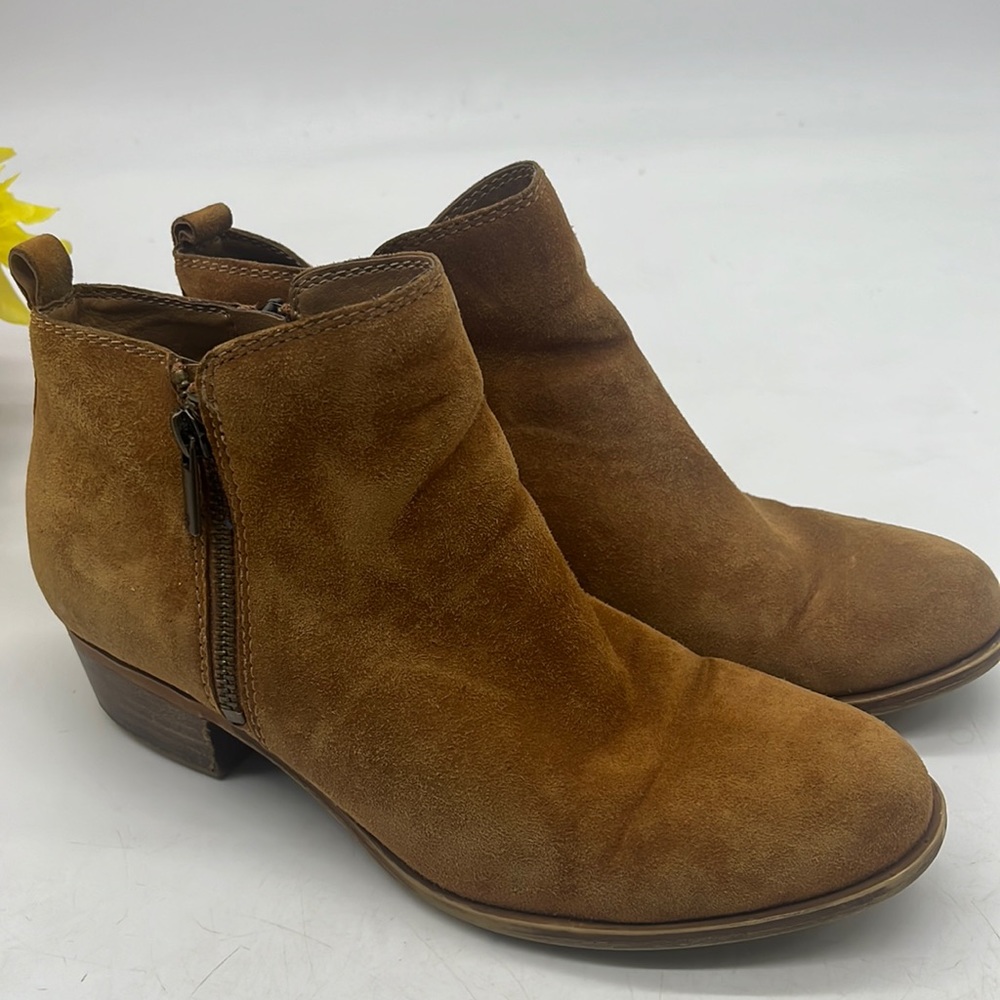 Lucky Brand Tan Suede Ankle Boots Size 7.5 MCA4388